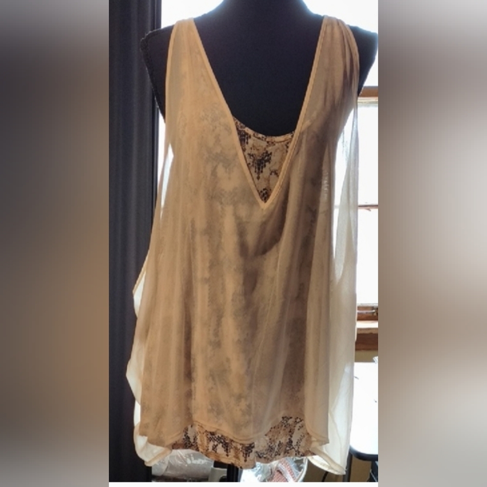 Calvin Klein Jeans Cream Layered Tank Top